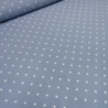 Stoff 100% Baumwolle Musselin Double Gauze Sterne hellblau weiß