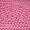 Stoff 100% Baumwolle Popeline Circus Diamond Karo pink rosa weiß 