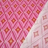 Stoff 100% Baumwolle Popeline Circus Diamond Karo pink rosa weiß 