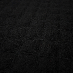 Stoff Kochwolle mit Rautenmuster Stepper schwarz gesteppt