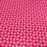 Stoff Baumwolle Popeline retro Blumenmuster Design rot rosa weiß