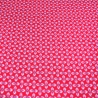 Stoff Baumwolle Popeline retro Blumenmuster Design rot rosa weiß