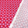 Stoff Baumwolle Popeline retro Blumenmuster Design rot rosa weiß