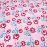 Stoff Baumwolle Popeline Tulpen Blumenmuster rosa pink türkis
