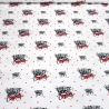 Stoff Baumwolle Jersey Hunde Bulldogge Punkte weiß rot schwarz