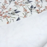 Stoff Baumwoll Sweatshirtstoff Storch Vogel Bäume wollweiß bunt