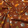 Stoff Baumwolle Jersey Waldtiere Füchse terracotta orange bunt