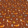 Stoff Baumwolle Jersey Waldtiere Füchse terracotta orange bunt