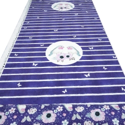 Stoff Jersey Baumwolle Vögel Blumen Panel 75cm x 140cm blau rosa