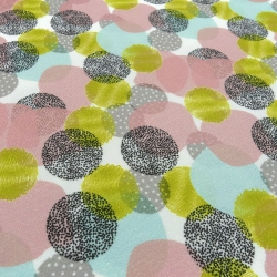 Stoff Viskose Crepe Jersey Punkte Tupfen weiß altrosa mint kiwi