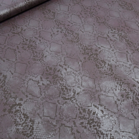 Stoff Stretch Querstretch Schlangen Prägedruck Design braun lila