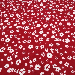 Stoff Baumwolle Popeline Streublumen Blumen rot weiß Blusenstoff