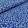 Stoff Baumwolle Popeline mit Streublumen Blumen Design blau weiß