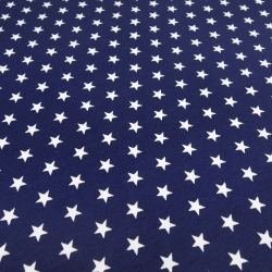 Stoff Baumwolle Jersey Sterne Design blau weiß Kleiderstoff