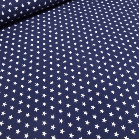 Stoff Baumwolle Jersey Sterne Design blau weiß Kleiderstoff