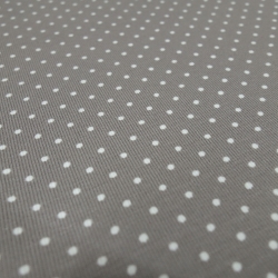 Stoff Baumwolle Jersey 2 mm Punkte Design taupé-grau weiß