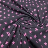 Stoff Baumwolle Jersey Sterne Design grau rosa Kleiderstoff