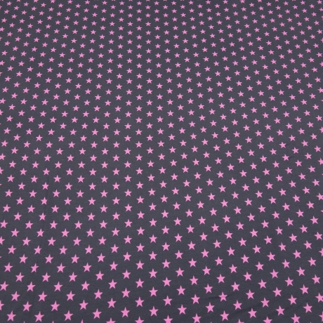 Stoff Baumwolle Jersey Sterne Design grau rosa Kleiderstoff