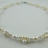 Kette / Collier Creme / Weiß Perlen Braut (520)