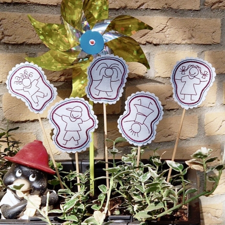 Kinder Blumenpieker 5x ITH Stickdatei plus Mehrfachbogen 