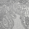 Stoff Stretch Baumwolle Piqué Paisley Design weiß schwarz grau