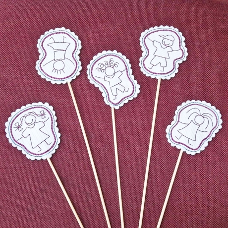 Kinder Blumenpieker 5x ITH Stickdatei plus Mehrfachbogen 