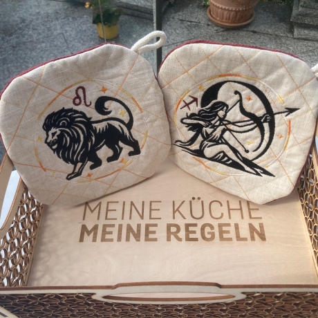 Fische Sternzeichen - Stickdatei bei Michis Textilatelier