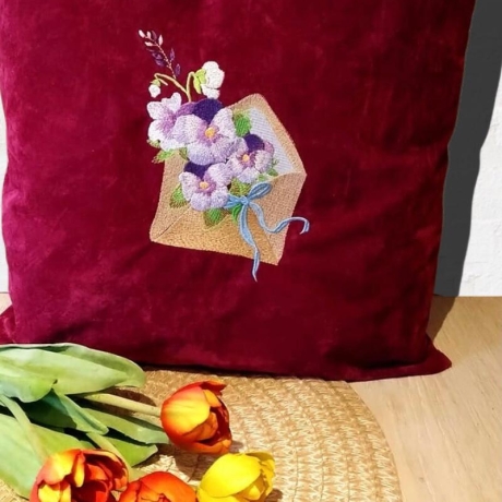 Blumenbrief Stickdatei – Romantisches Umschlag-Motiv mit Blüten