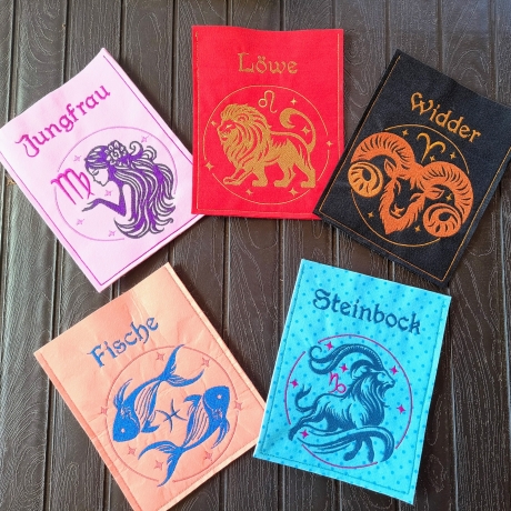 Fische Sternzeichen - Stickdatei bei Michis Textilatelier