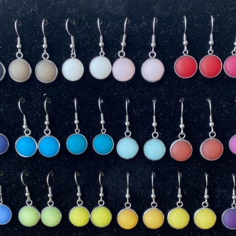 Ohrhänger Edelstahl Polaris Cabochon orange