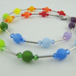 Kette Bunt Regenbogen Polaris Perlen (524)