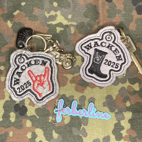 Ferberline Stickdatei ITH Anhänger Set Wacken 2025