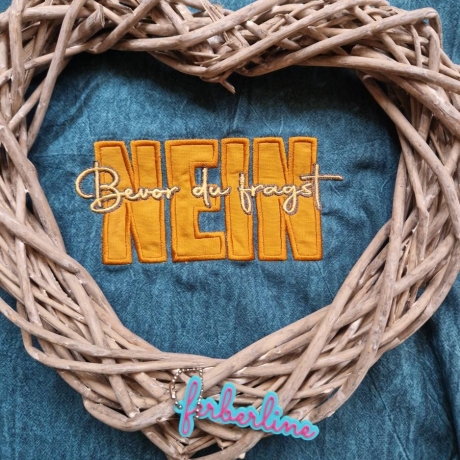 Ferberline Stickdatei Applikation NEIN ab 9x18