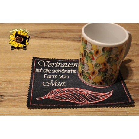 Ferberline Mug Rug Vertrauen 13x18cm plus Extras in 10x10