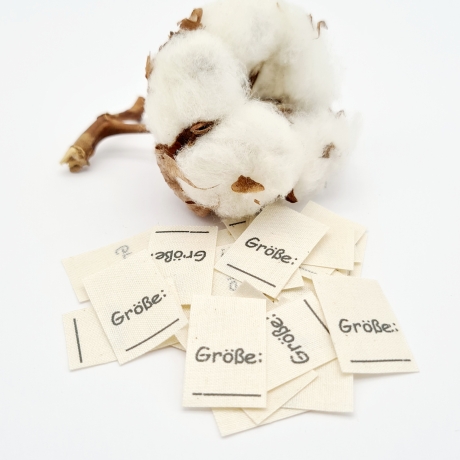 Textiletiketten Größe___ in verschiedenen Varianten wählbar!