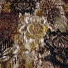 Stoff Viskose Jersey abstrak Blumen Blätter braun beige ocker sw