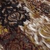 Stoff Viskose Jersey abstrak Blumen Blätter braun beige ocker sw