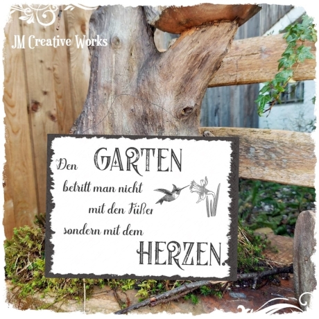 Holzschild-Shabby Garten