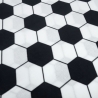 Stoff Baumwolle Popeline Fußball Design schwarz weiß Kinderstoff