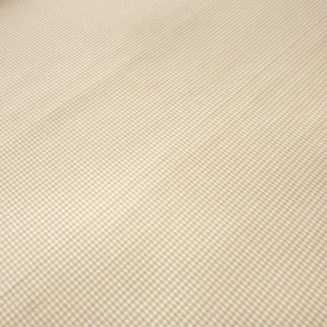 Stoff Baumwolle 2 mm Zefir Karo beige weiß kariert Kleiderstoff