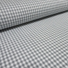 Stoff 100% Baumwolle 2 mm Zefir Karo weiß hellgrau kariert