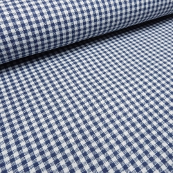 Stoff Baumwolle Zefir Karo 2 mm dunkel blau weiß Kleiderstoff