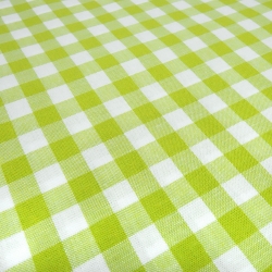 Stoff 100% Baumwolle Zefir Karo 1 cm lemon grün weiß kariert