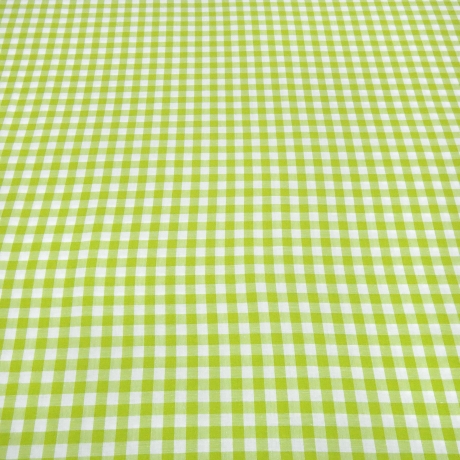Stoff 100% Baumwolle Zefir Karo 1 cm lemon grün weiß kariert