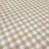Stoff Baumwolle 1 cm Zefir Karo beige weiß kariert Kleiderstoff