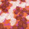 Stoff Viskose Jersey Blumen Blüten orange weiß braun violett