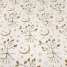 Stoff Baumwolle Jersey Boho leaves Bäume Mond Sterne beige braun