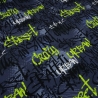 Stoff Baumwolle Jersey Graffiti blau neongrün weiß schwarz