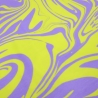 Stoff Baumwolle Jersey abstrakt Marmorierung flieder neongelb
