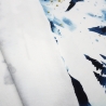 Stoff Baumwolle Sweatshirtstoff Winterschatten Bär Wolf weiß blau